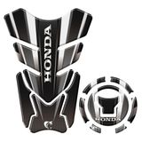 Kit Adesivo Resinado Protetor Tanque E Bocal Moto Honda Acima 2018 Preto E Cinza