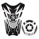 Adesivo Protetor Tanque E Bocal Moto Yamaha Motosport Cinza E Preto