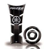 Kit Protetor De Tanque E Bocal Moto Yamaha Fazer 150 Diapazão Cinza Preto