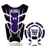 Kit Protetor Tanque Adesivo Moto Honda Cg Ano Acima 2018 Azul Azul
