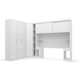 Guarda Roupas Modulado De Casal 1,38 Com Cabeceira Genova Plus 6 Portas 4 Gavetas Branco