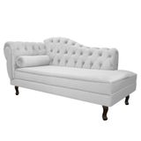 Diva Recamier Diana 130cm Lado Direito Suede Branco