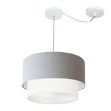 Pendente Duplo Cilíndrico Desvio Md-4359 40x35 Cinza Branco