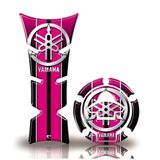 Kit Protetor De Tanque E Bocal Moto Yamaha Diapasão Rosa Rosa