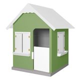 Casinha De Brinquedo Com Floreiros Mdf Verde/branco - Criança Feliz