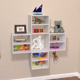 Conjunto 4 Nichos Cubo com 1 Prateleira Montana Kit Cubos Baby Siena Móveis