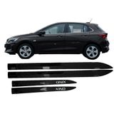 Jogo Friso Lateral Novo Onix 2020/2022 Preto Ouro Negro