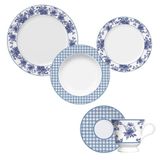 Aparelho De Jantar 30 Peças Floral Azul Germer