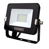 Refletor Taschibra Led Tr Slim 20w Luz Branco Quente 3000k Preto 110v