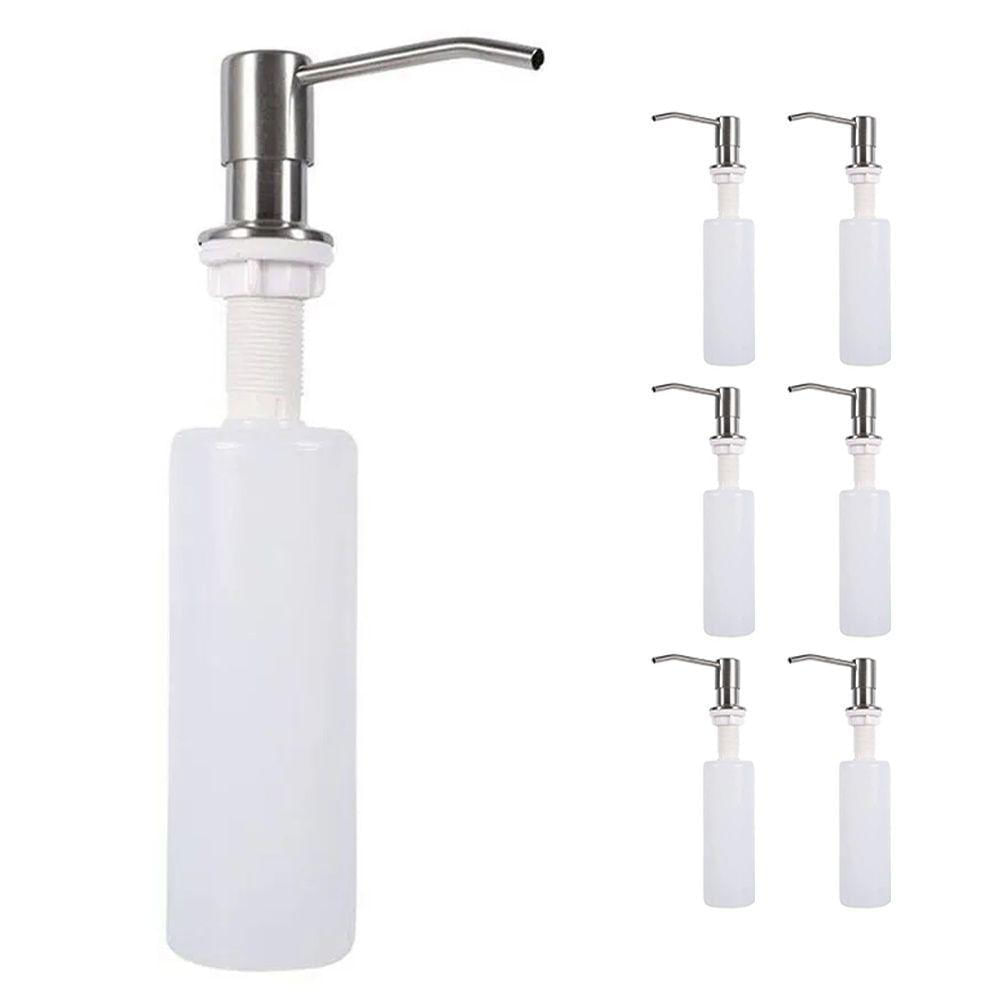 Dispenser Dosador Kit 6 Un Sabonete Liquido Embutir Sabao Detergente Cozinha Pia Banheiro Lavabo