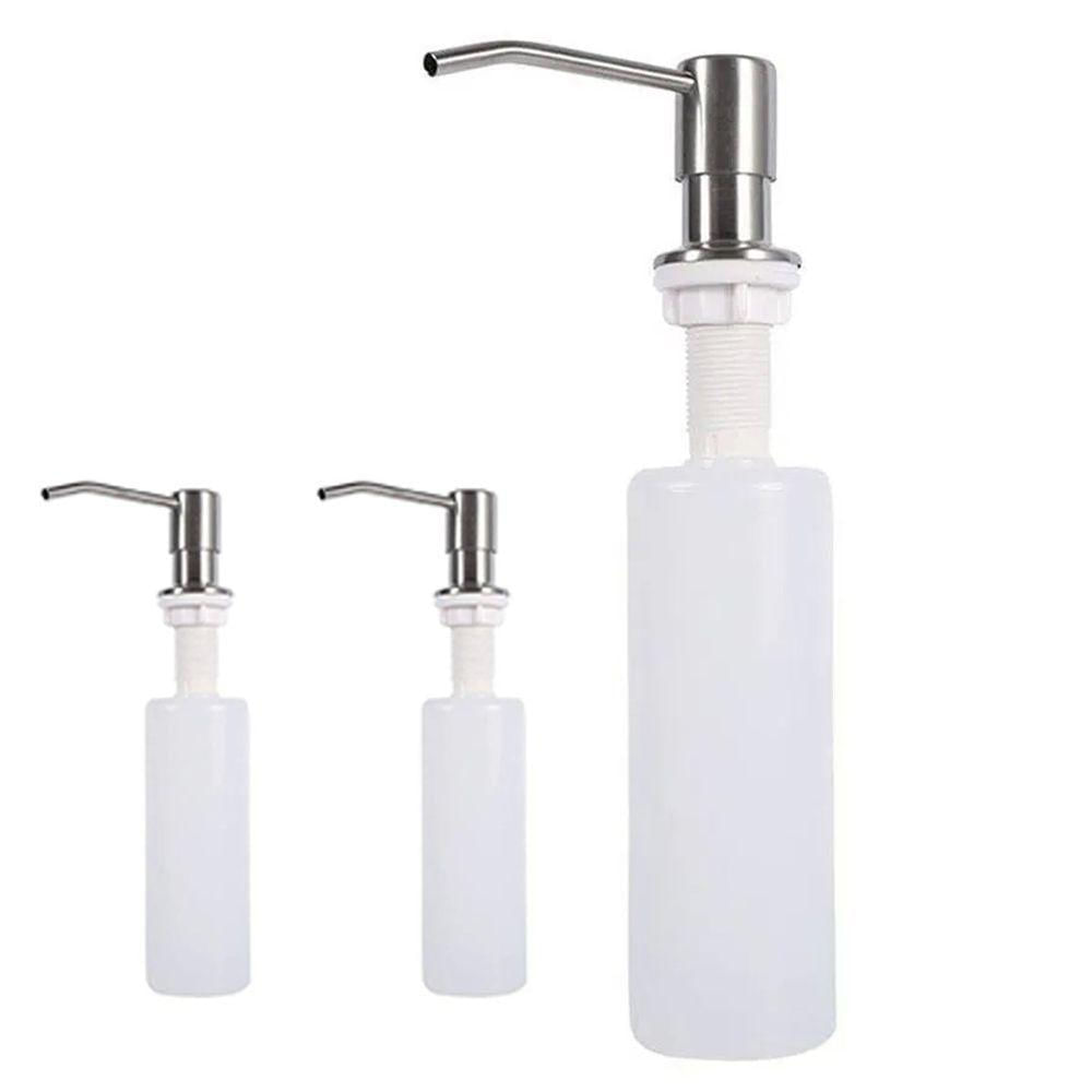 Dispenser Embutir Kit 3 Un Dosador Sabao Pia Detergente Sabonete Liquido Escovado Cozinha Banheiro