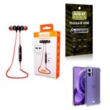 Kit Capa Motorola Edge 30 Neo + Fone Sport + Película 3d