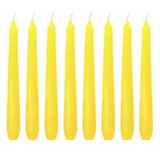Kit 10 Velas Castiçal Amarelo Lisa 20 Cm Castiçal Candelabro