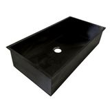 Cuba Preta Pia De Inox Quadrada Para Louça Cozinha - Gourmet 80x40cm