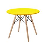 Mesa Infantil Eiffel Amarela Base Madeira Rivatti