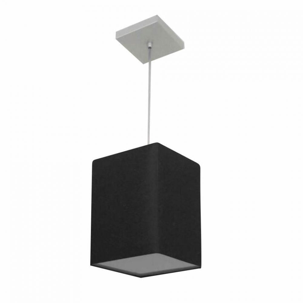 Lustre Pendente Quadrado Md-4007 25/16x16cm Bivolt Preto