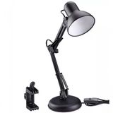 Luminaria Mesa Preto Abajur Articulável Base Garra Aa2 .g