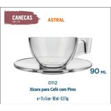 12 Xícara Café Com Pires Curto Pequeno - Astral 90ml