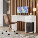 Mesa Para Computador Escrivaninha 4115 Com 2 Gavetas Branco Branco