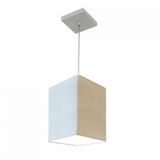 Lustre Pendente Quadrado Md-4007 25/16x16 Bivolt Linho Bege