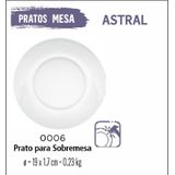 Jogo De Prato Astral 12 Pratos Sobremesa - 19cm Vidro