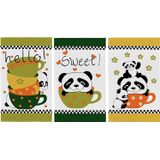 Pano De Prato Copa Atoalhado Teka Primore Ursos-panda 3 Pçs