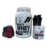 Combo Nutri Whey Protein Creatina Shaker Luva Health Labs