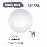 Jogo De Prato Astral 06 Pratos Fundo - 23cm Vidro