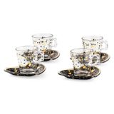 Jogo De Xícaras De Café De Vidro Pires De Coração 80ml 4 Pcs