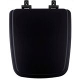 Assento Sanitário Mdf Soft Close Boss Onix (preto Fosco) Para Vaso Incepa Com Ferragem Preta