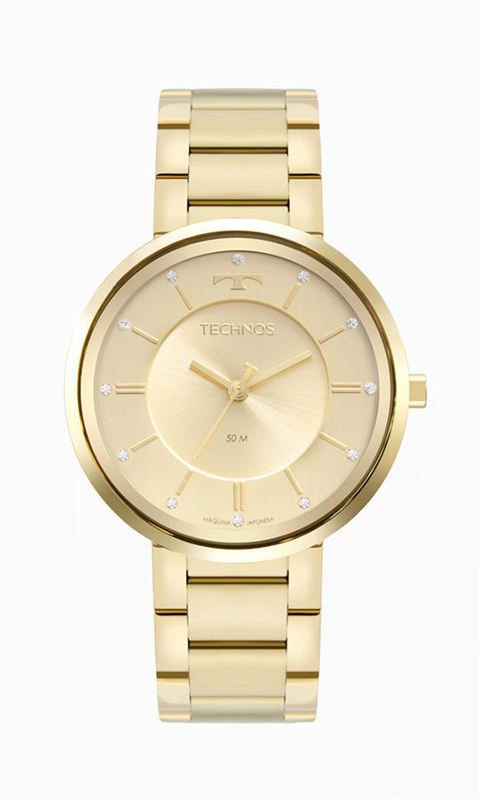 Relogio Technos Feminino Dourado Grande 2035mxa/1x