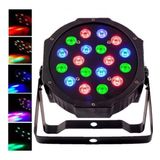 Canhão De Luz Rgb Refletor 18w Leds Strobo Rítmico Dj Festa