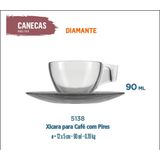 12 Xícara Café Com Pires Curto Pequeno - Diamante 90ml