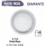 Jogo De Prato Diamante 06 Pratos Rasos - Vidro