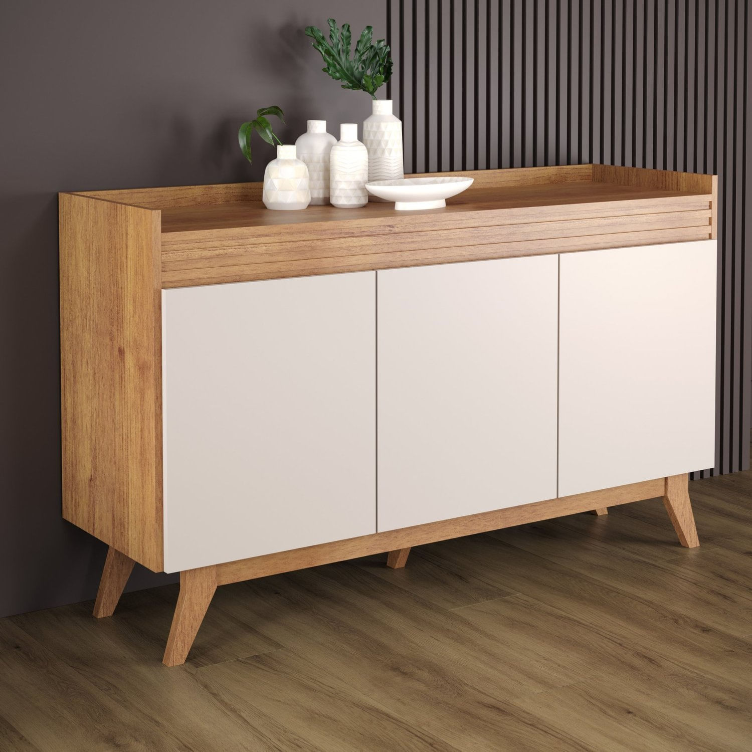 Buffet Aparador 133cm Espanha Viero Mel/off White