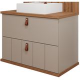Gabinete Suspenso com Cuba 60cm Poli Espresso Móveis Cappuccino