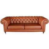 Sofá 3 Lugares Sala De Estar 235cm Chesterfield Duo Couro