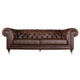 Sofá 3 Lugares Sala De Estar 235cm Chesterfield Duo Couro