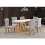 Conjunto Sala De Jantar Com 6 Cadeiras Vênus Hill Viero Mel/blonde/cinza