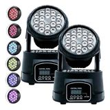 Kit 2 Canhão Jogo De Luz Moving Head 18 Leds Profissional Lk