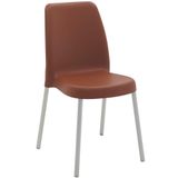 Cadeira Plástica Vanda Com Pernas De Alumínio Anodizadas- Tramontina Terracota 92053/242