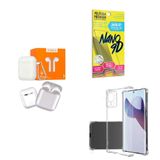 Kit Fone Sem Fio + Capa Motorola Edge30 Fusion + Película 9d