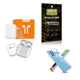 Kit Fone Sem Fio + Capinha Motorola G53 5g + Película 3d