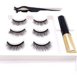 Modelo Mais Natural Com 3 Pares De Cílios Postiços Magnéticos + Delineador + Aplicador