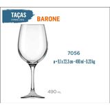 06 Taças Barone 490ml - Vinho Tinto Rosé Branco Água