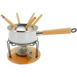 Conjunto Para Fondue Com Base E Cabo De Madeira Mimo Style