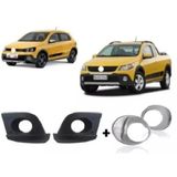 Par Moldura + Copo Milha Cromado Saveiro Cross Gol Rallye G5