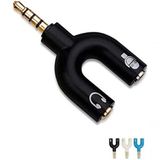 Adaptador Unificador P3 P2 Fone Microfone Headset - Adaptador P3 X P2 Preto