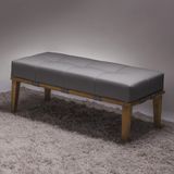 Puff 100cm Livia Pés Natural Sofani Cinza/Natural