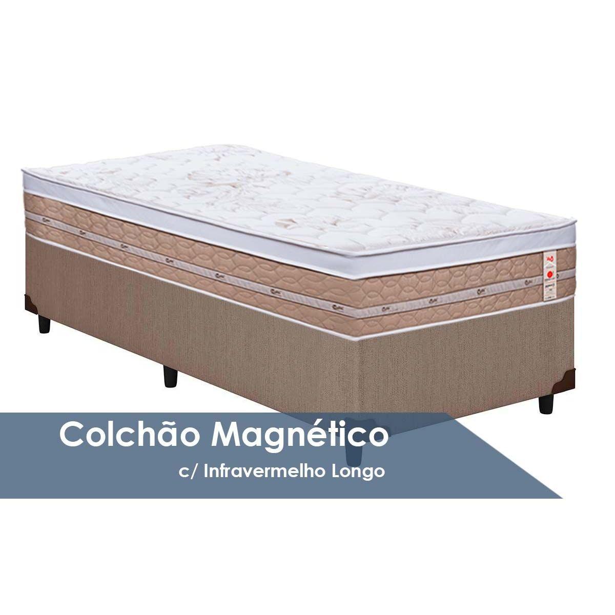 Cama Box Solteiro Colchao Magnetico Castor Tecnopedic Niponpedic Base Crc Courano Clean 88x188